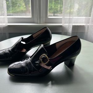 Black vintage witch shoes heels Sz 8
